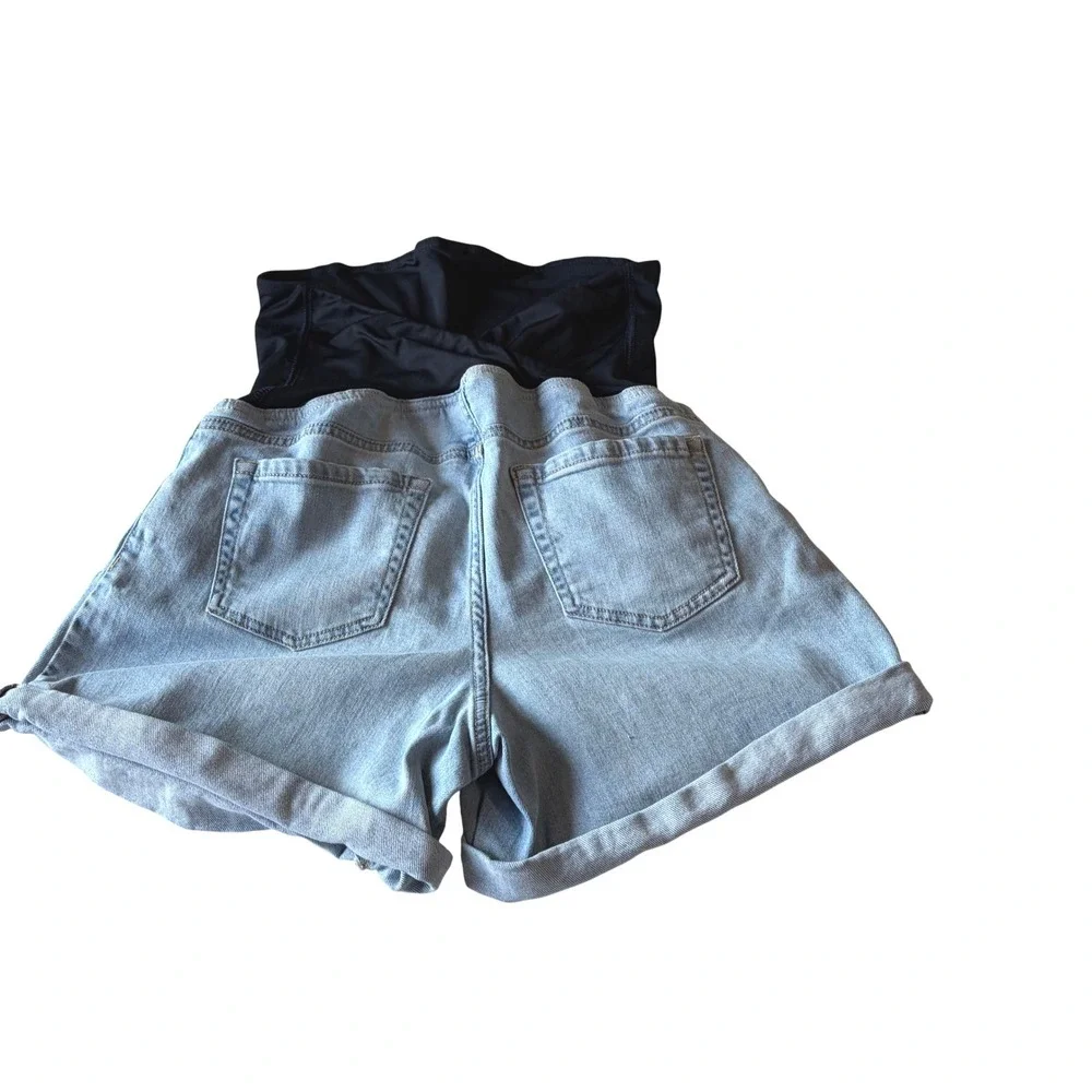 Isabel by Ingrid & Isabel Maternity Denim Midi Shorts Light Wash Size 6 - Picture 7 of 7